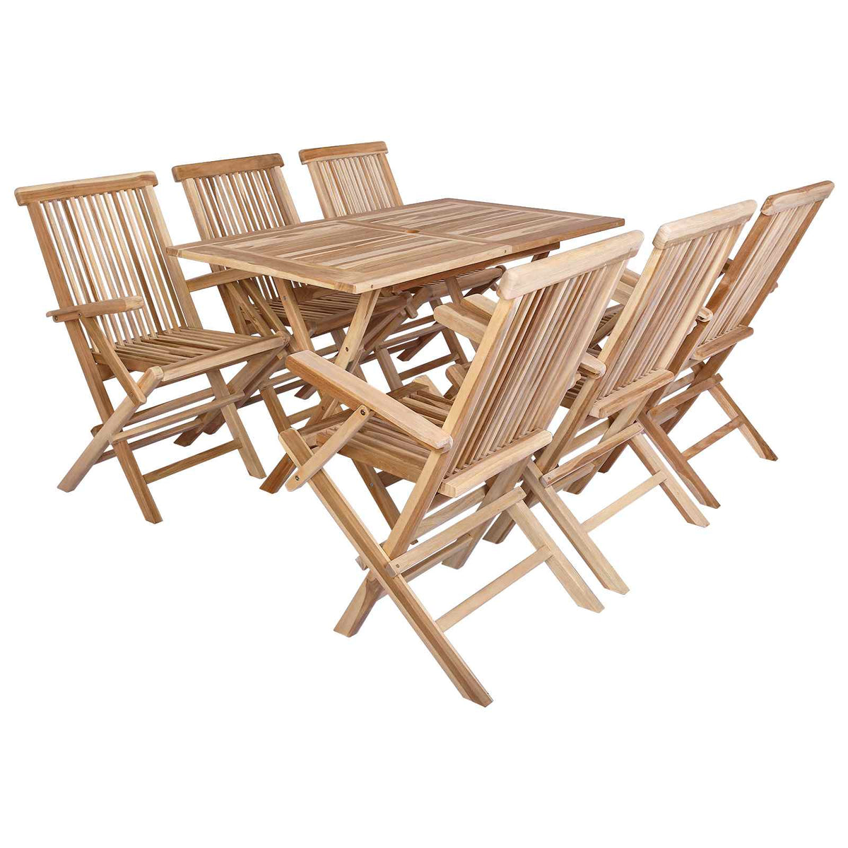 Set vrtnih namještaja 7 kom. Prirodna Čvrsto teak drvo