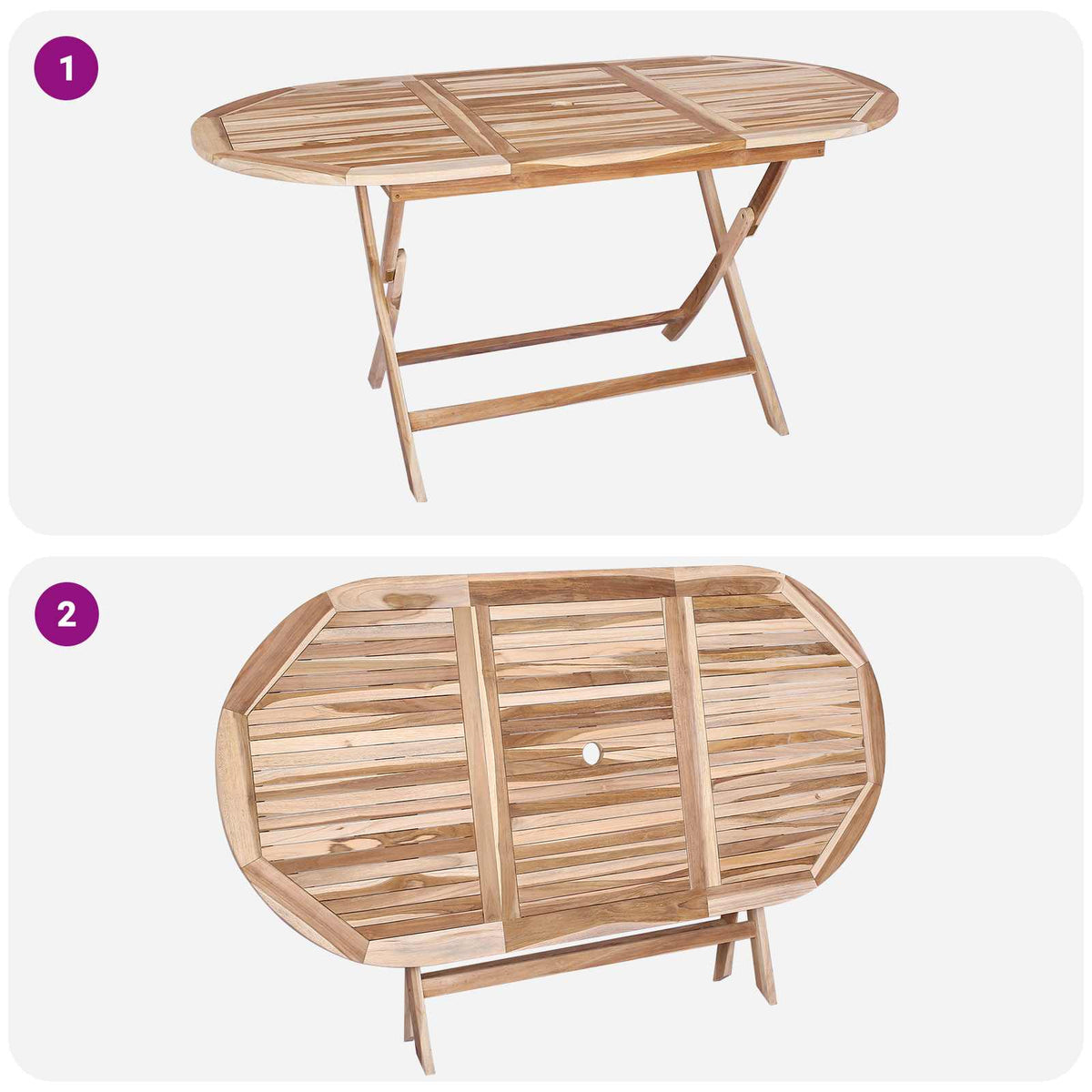 Set vrtnih namještaja 7 kom. Prirodna Čvrsto teak drvo