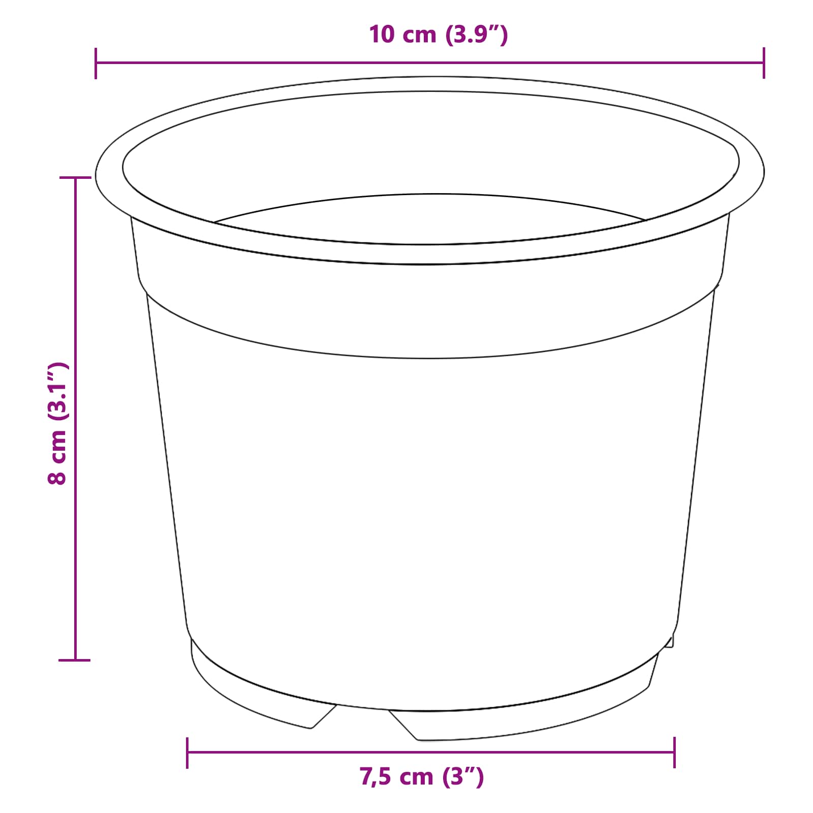 Okrugla saksija za cveće 100 pcs Terakota Ø 10 x 8 cm Plastika
