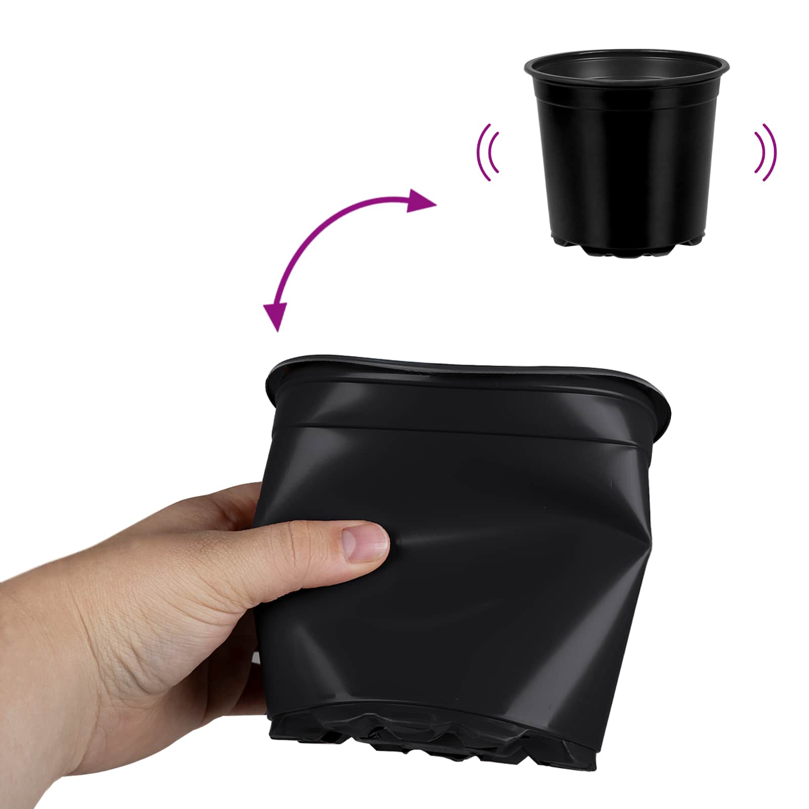 Lonac za cvijeće 200 pcs Crna Ø 15 x 13 cm Plastika