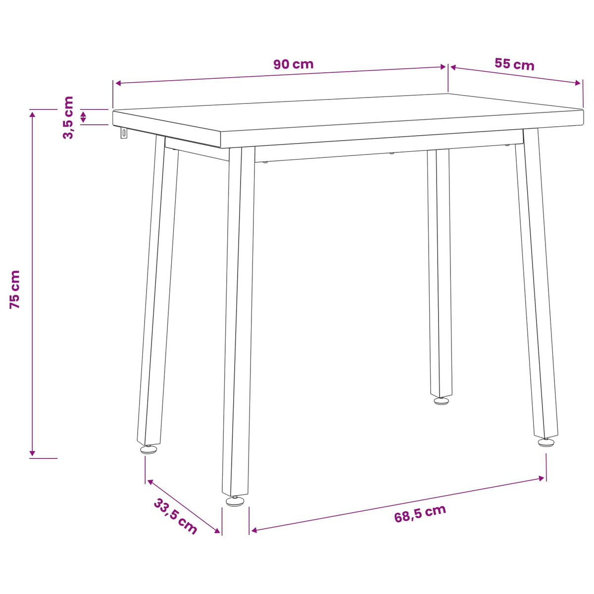 90 x 55 x 75 cm Čvrsto drvo akacije Tamno smeđa i bijela