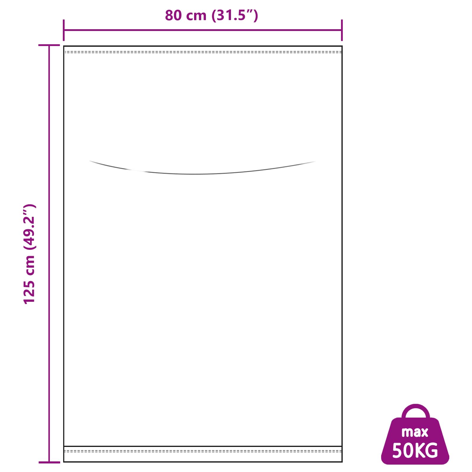 Tkanine vreće 50 pcs Bijela 80 x 125 cm PP