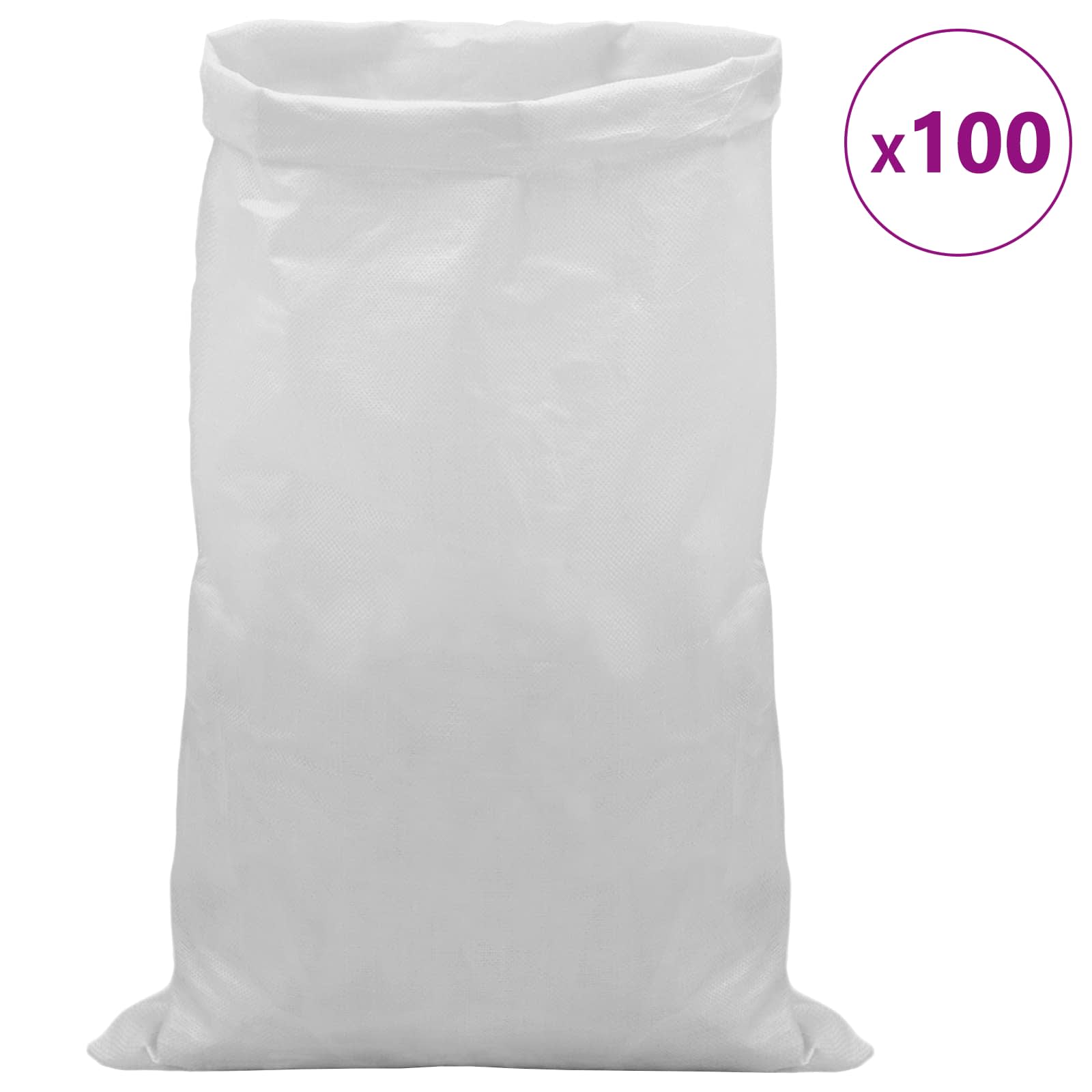 Tkanine vreće 100 pcs Bijela 60 x 110 cm PP