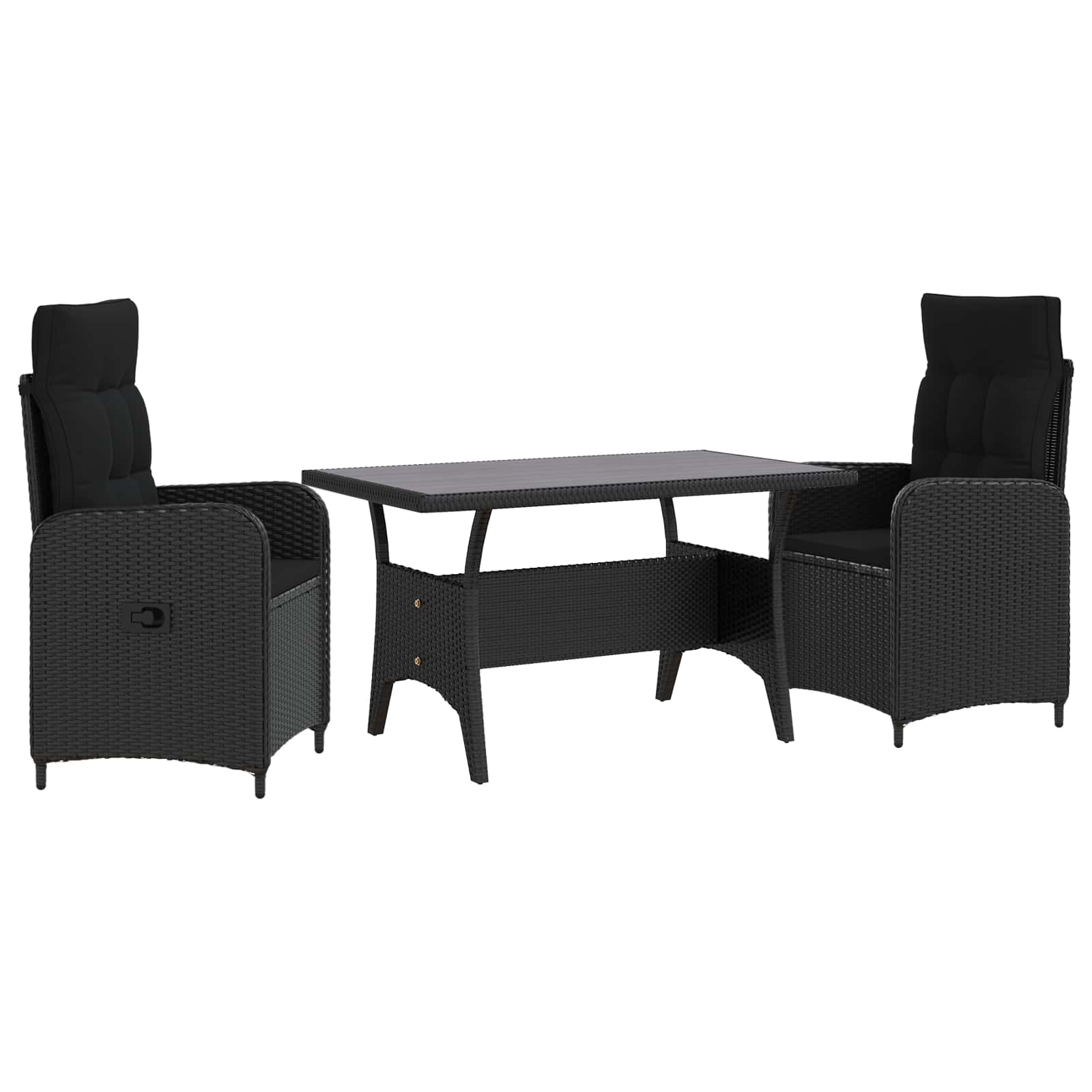 Vanjski set za objedovanje 3 pcs Crna poliratan