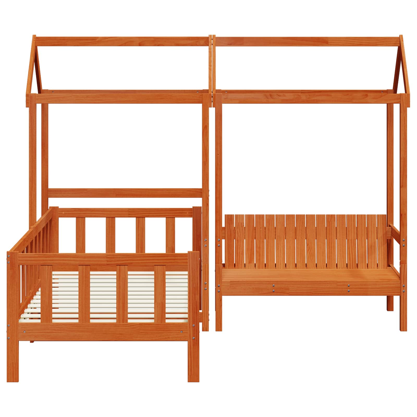 Set Dnevnog Kreveta Vosak Smeđa 90 x 200 cm Masivna borovina