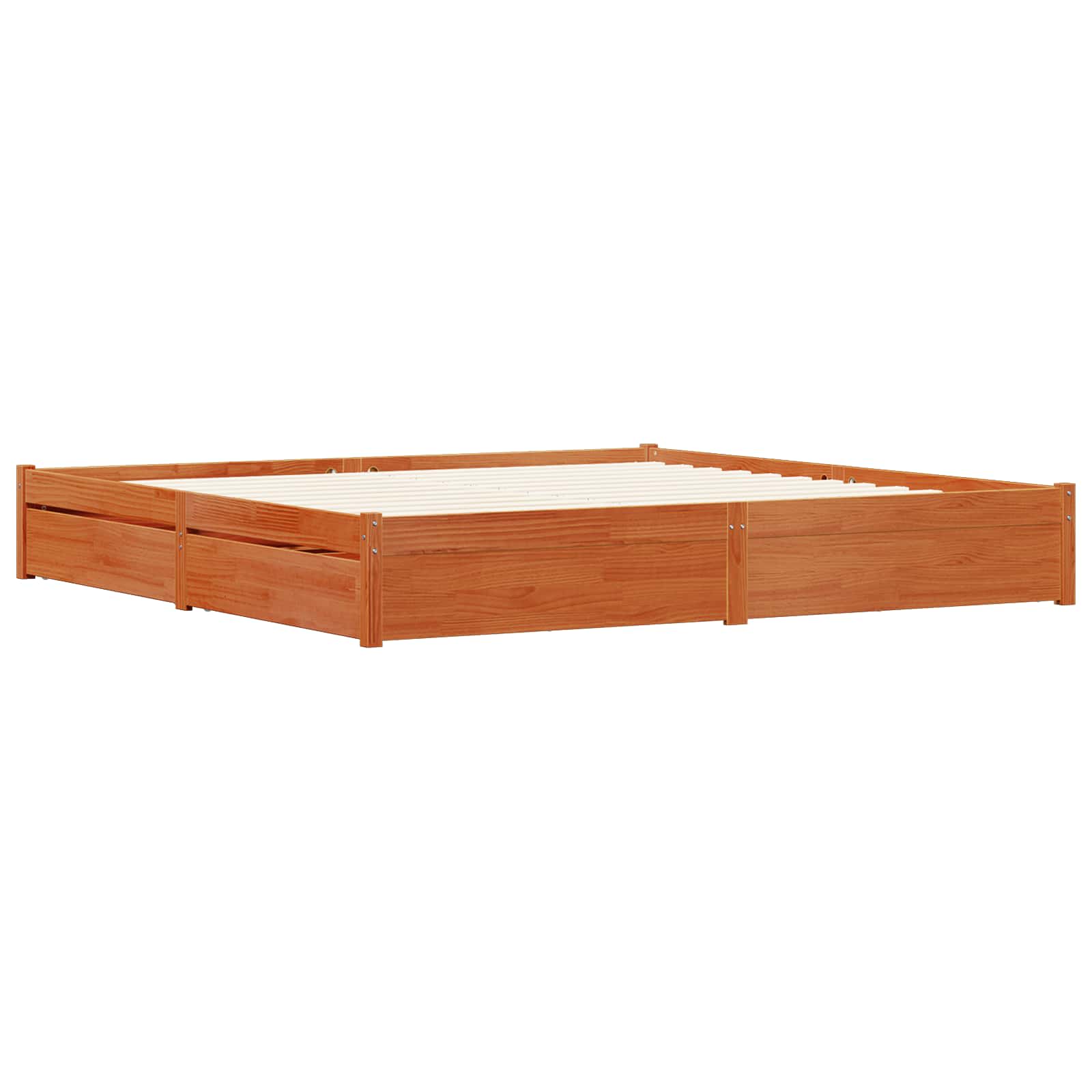 Krevetna konstrukcija s ladicama Vosak smeđa 180 x 200 cm