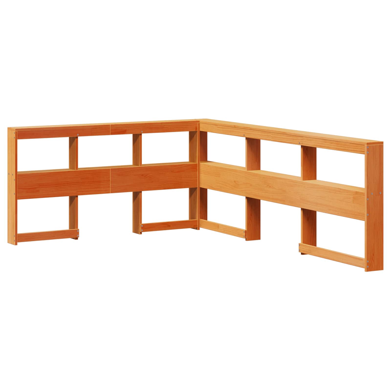 Krevet s policama s uzglavljem 2 pcs Vosak smeđa 200 x 160 cm