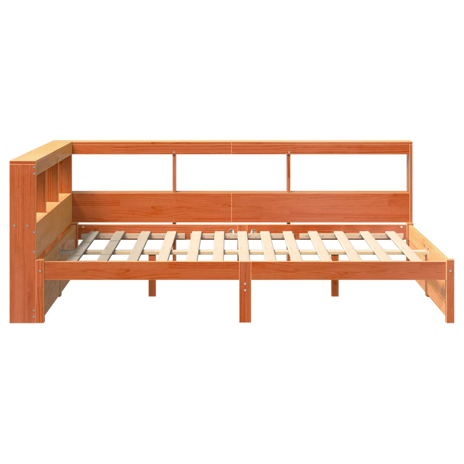 Krevet s policama s uzglavljem 2 pcs Vosak smeđa 200 x 160 cm