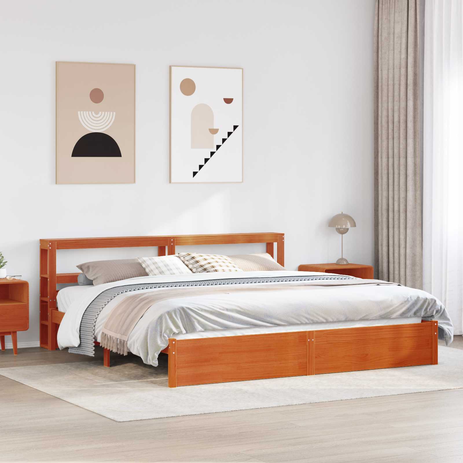 Krevetna konstrukcija s uzglavljem Vosak smeđa 200 x 200 cm