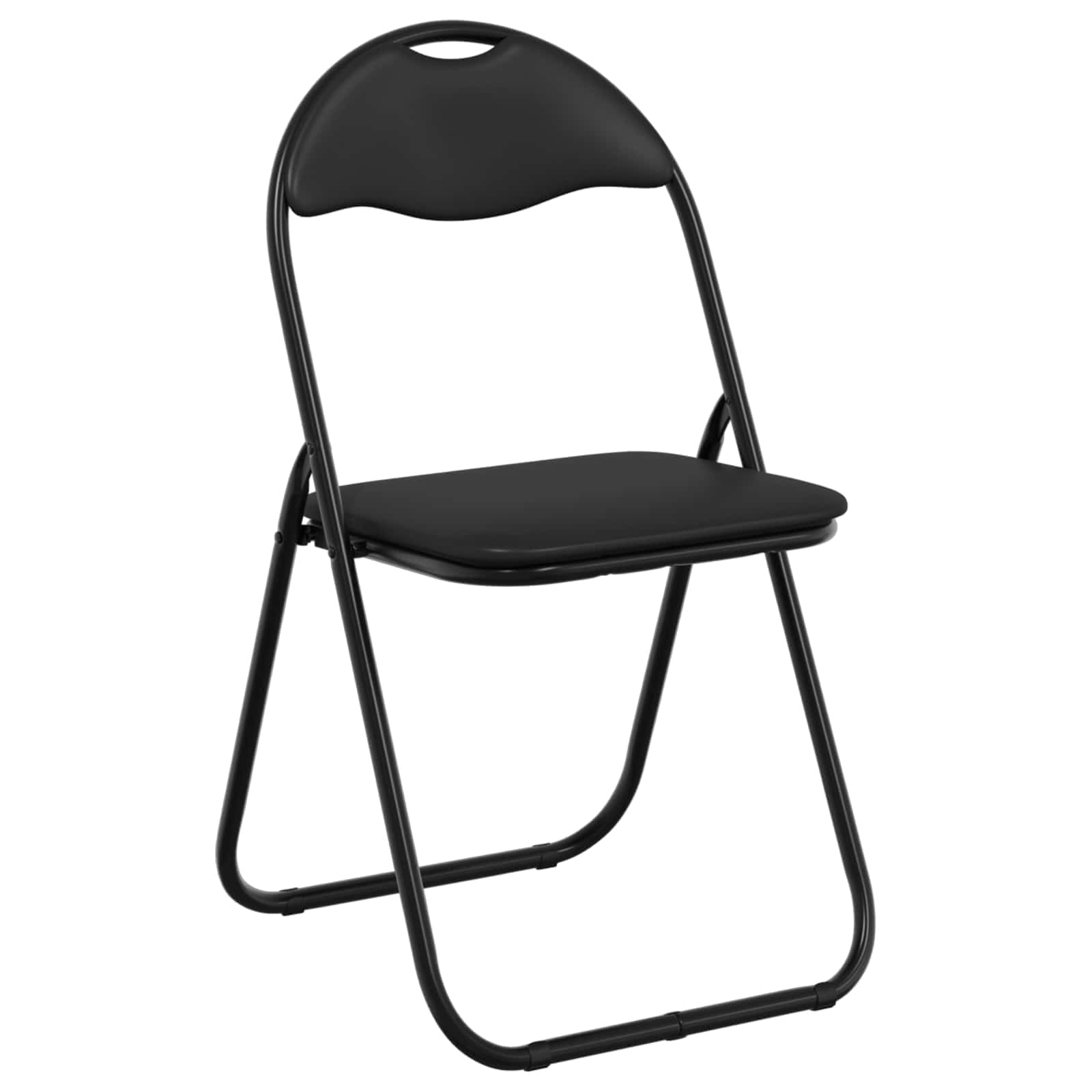 Sklopiva stolica 2 pcs Crna 48 x 43,5 x 81 cm Lažna koža