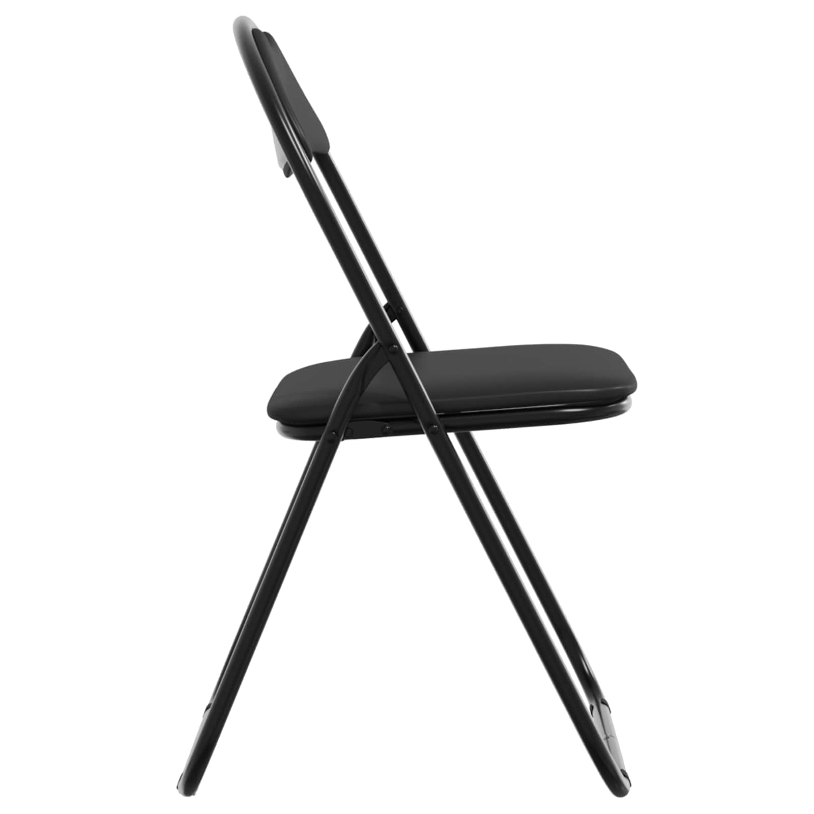Sklopiva stolica 2 pcs Crna 48 x 43,5 x 81 cm Lažna koža
