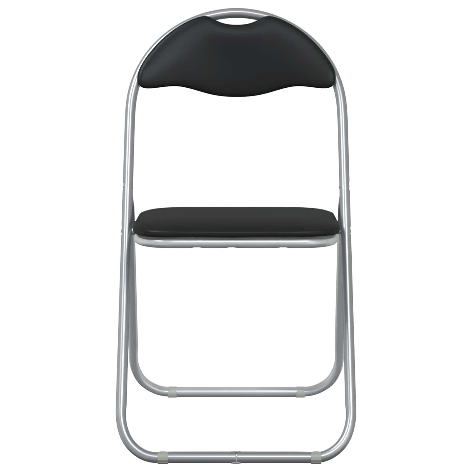 Sklopiva stolica 8 pcs Crna i Siva 48 x 43,5 x 81 cm Lažna koža