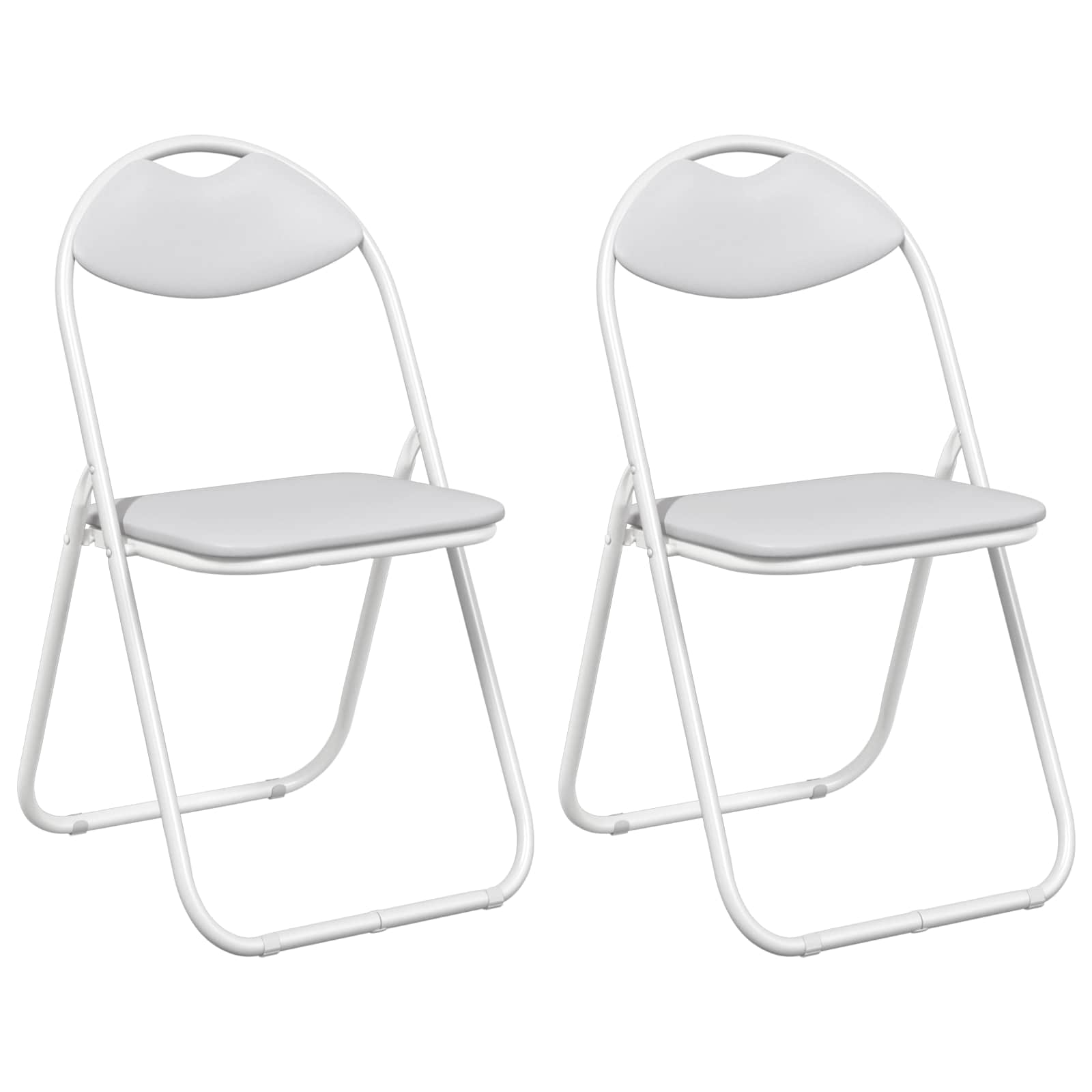 Sklopiva stolica 2 pcs Bijeli 48 x 43,5 x 81 cm Lažna koža