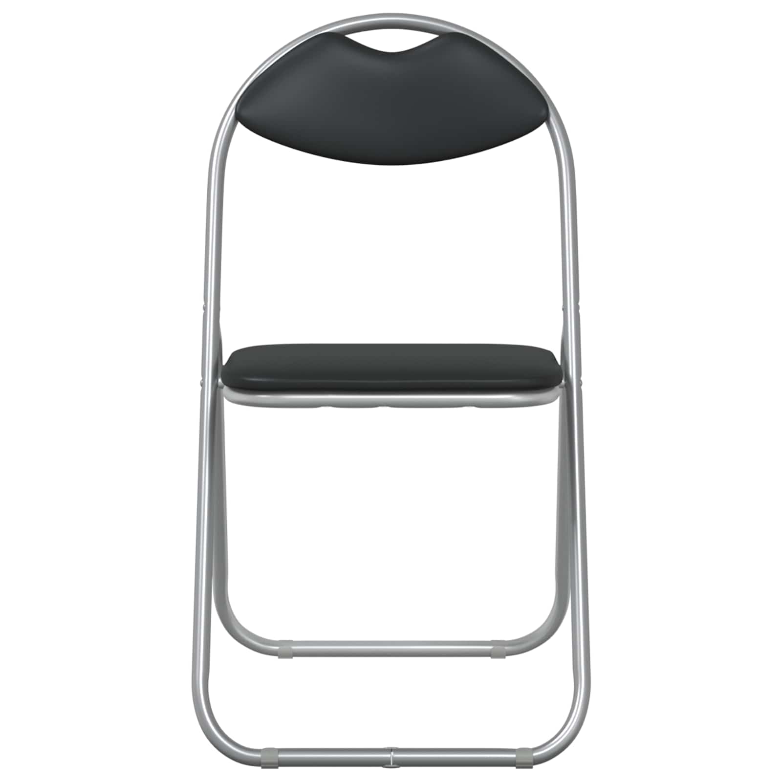 Sklopiva stolica 8 pcs Crna i Siva 48 x 43,5 x 81 cm Lažna koža