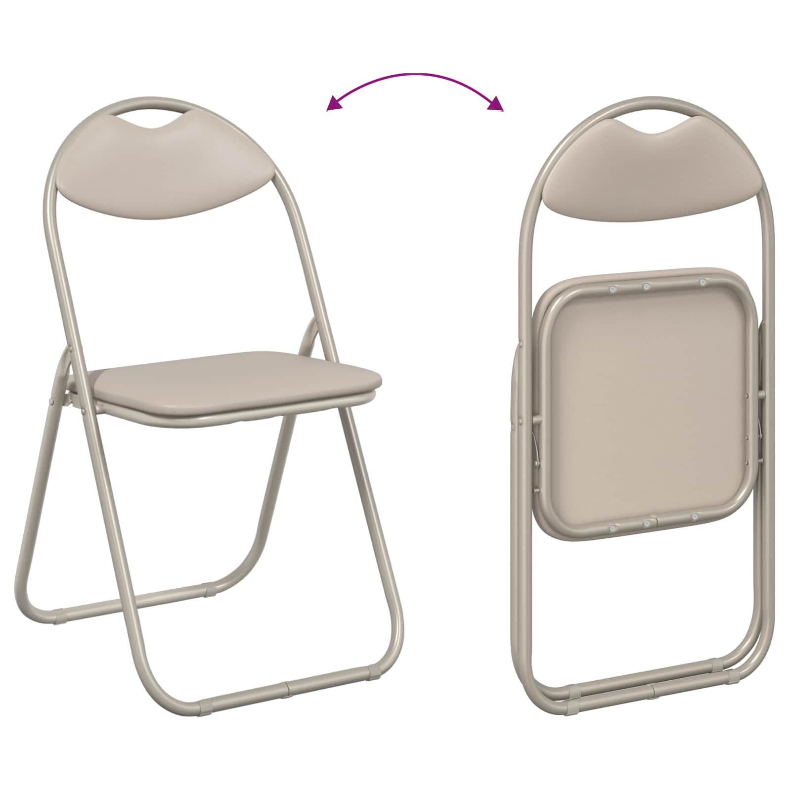 Sklopiva stolica 8 pcs Pijesak 48 x 43,5 x 81 cm Lažna koža