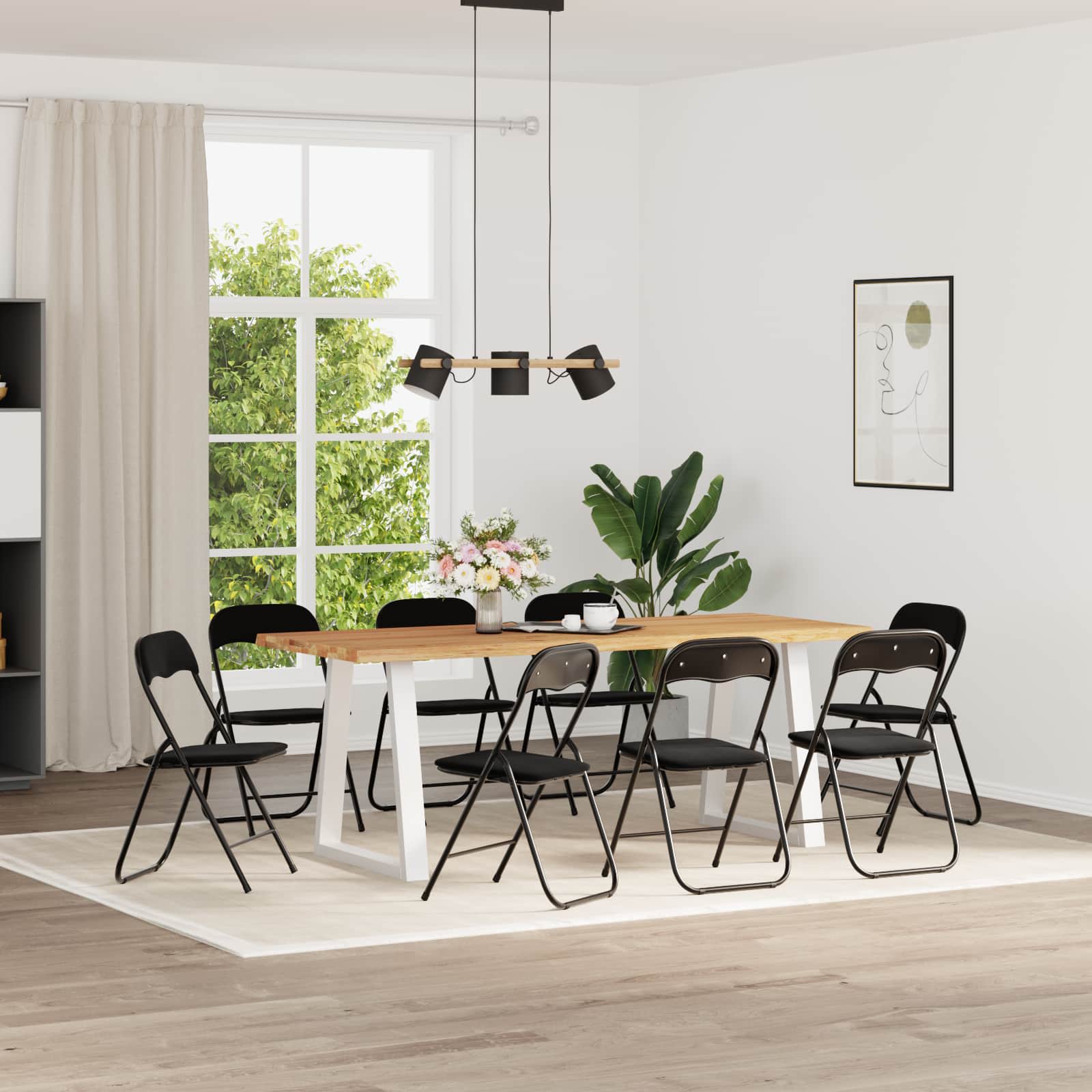 Sklopiva stolica 8 pcs Crna 48 x 44 x 78 cm Baršun