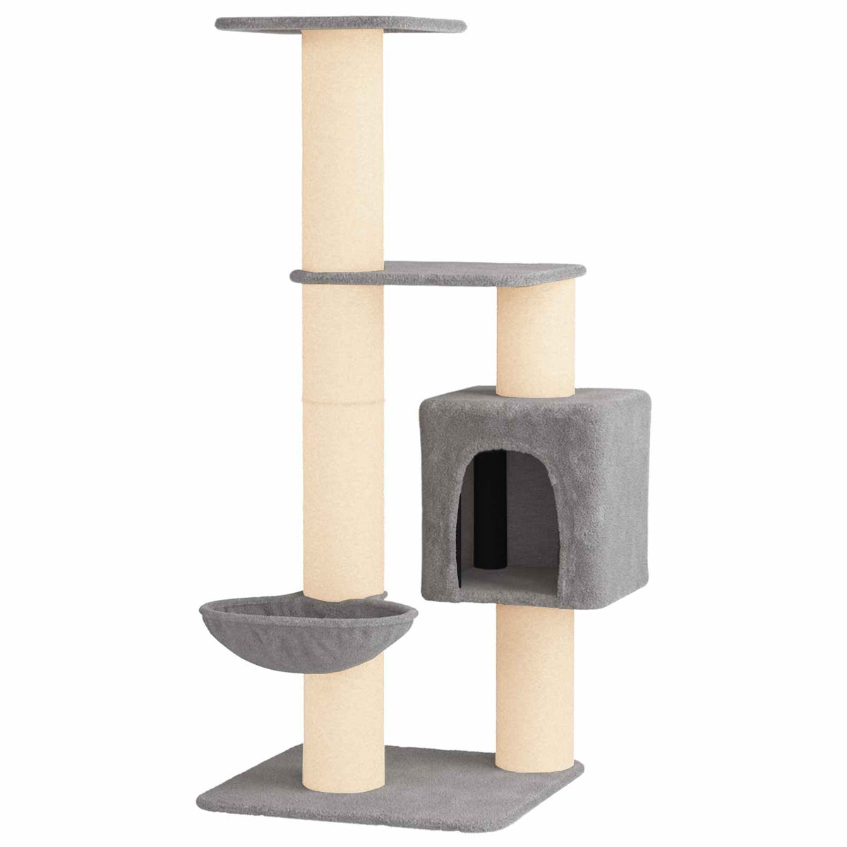 Mačje drvo s sisalnim postoljima za grebanje Svjetlosiva 137 cm