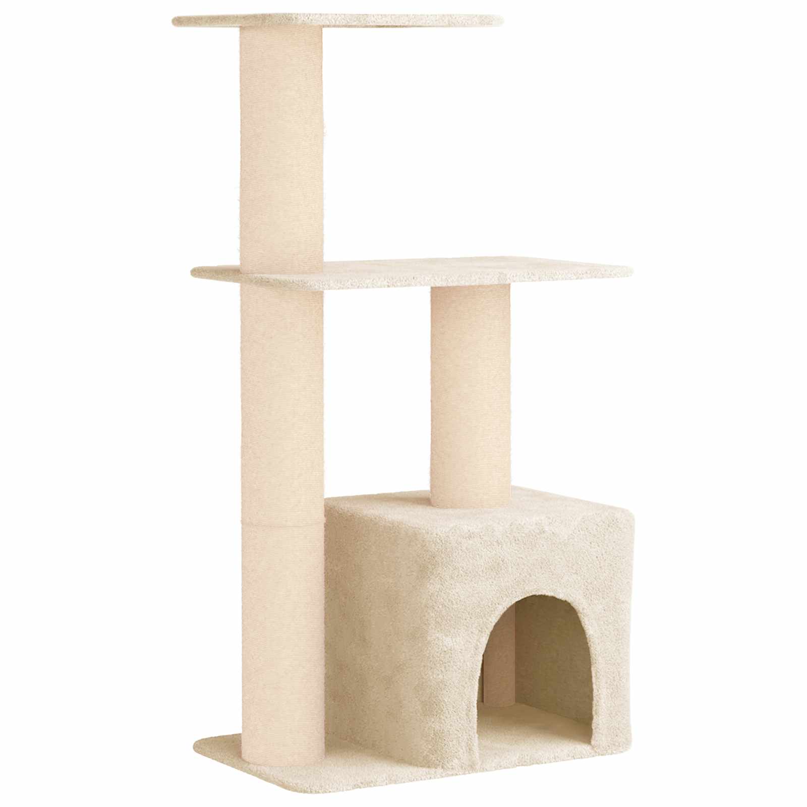 Mačje drvo s sisalnim postoljima za grebanje Krem 133 cm