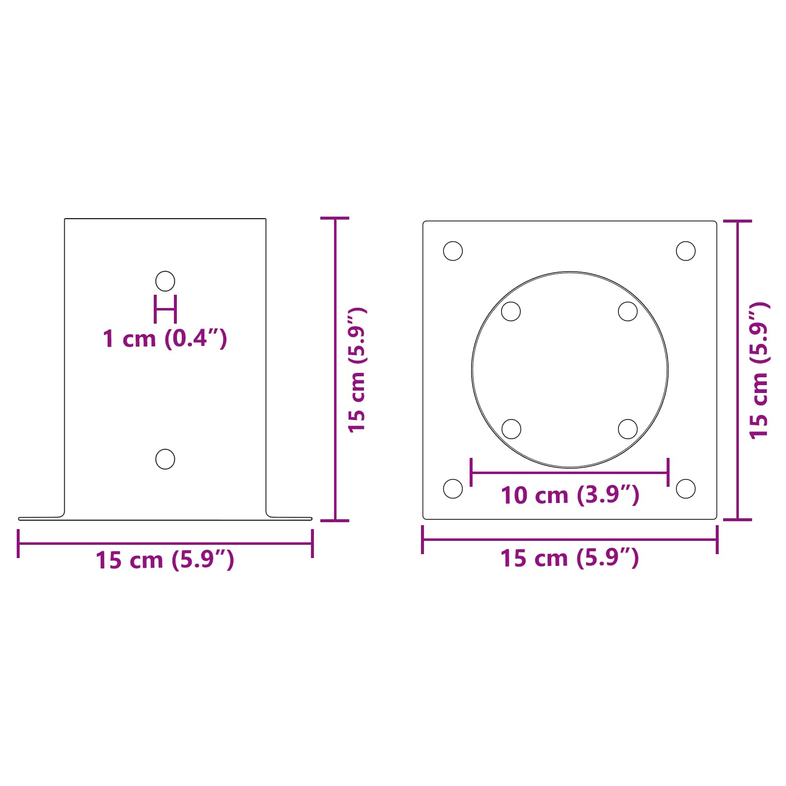 Okrugli sidrište u zemlji 4 pcs Srebrna 15 x 15 x 15 cm Metal