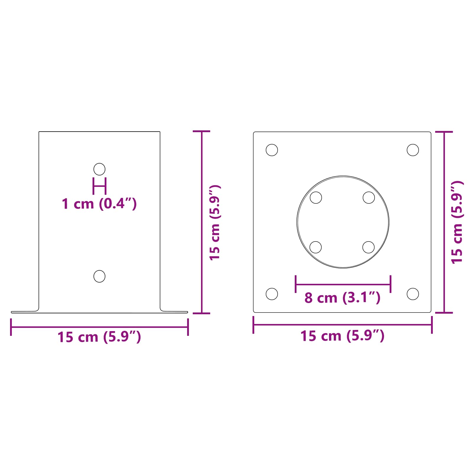 Okrugli sidrište u zemlji 12 pcs Antracit 15 x 15 x 15 cm Metal