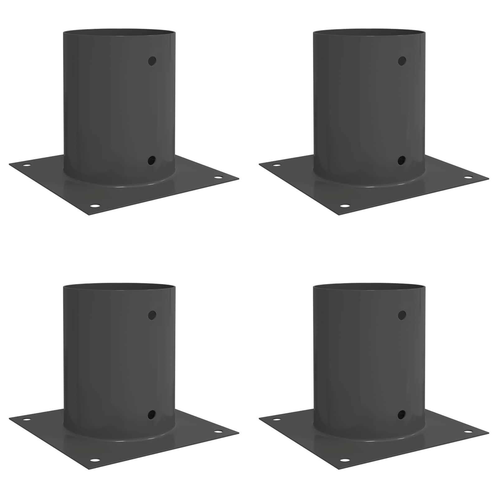 Okrugli sidrište u zemlji 4 pcs Antracit 18 x 18 x 15 cm Metal