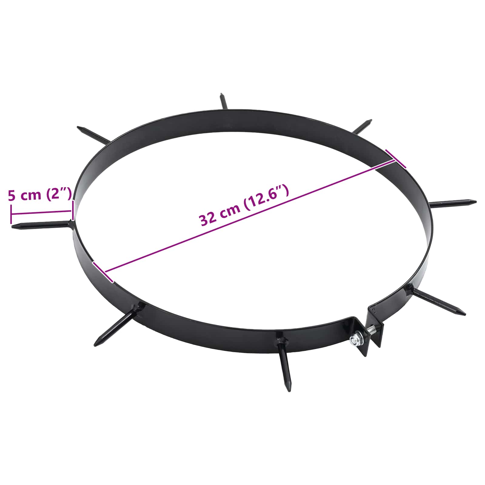 Stezaljka za aerator za travu s bodljama 5 pcs Crna Ø 320 mm