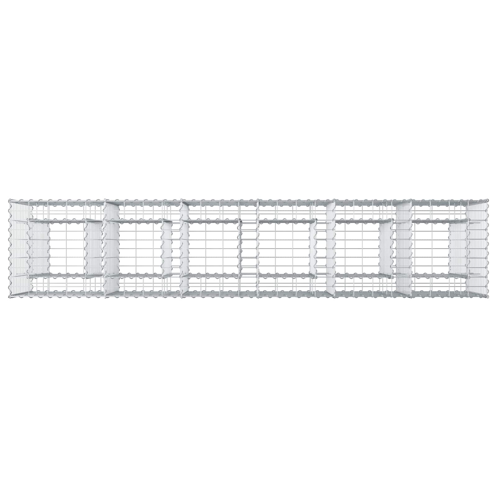 Gabionski uzdignuti krevet 2 pcs Srebrno 250 x 50 x 80 cm