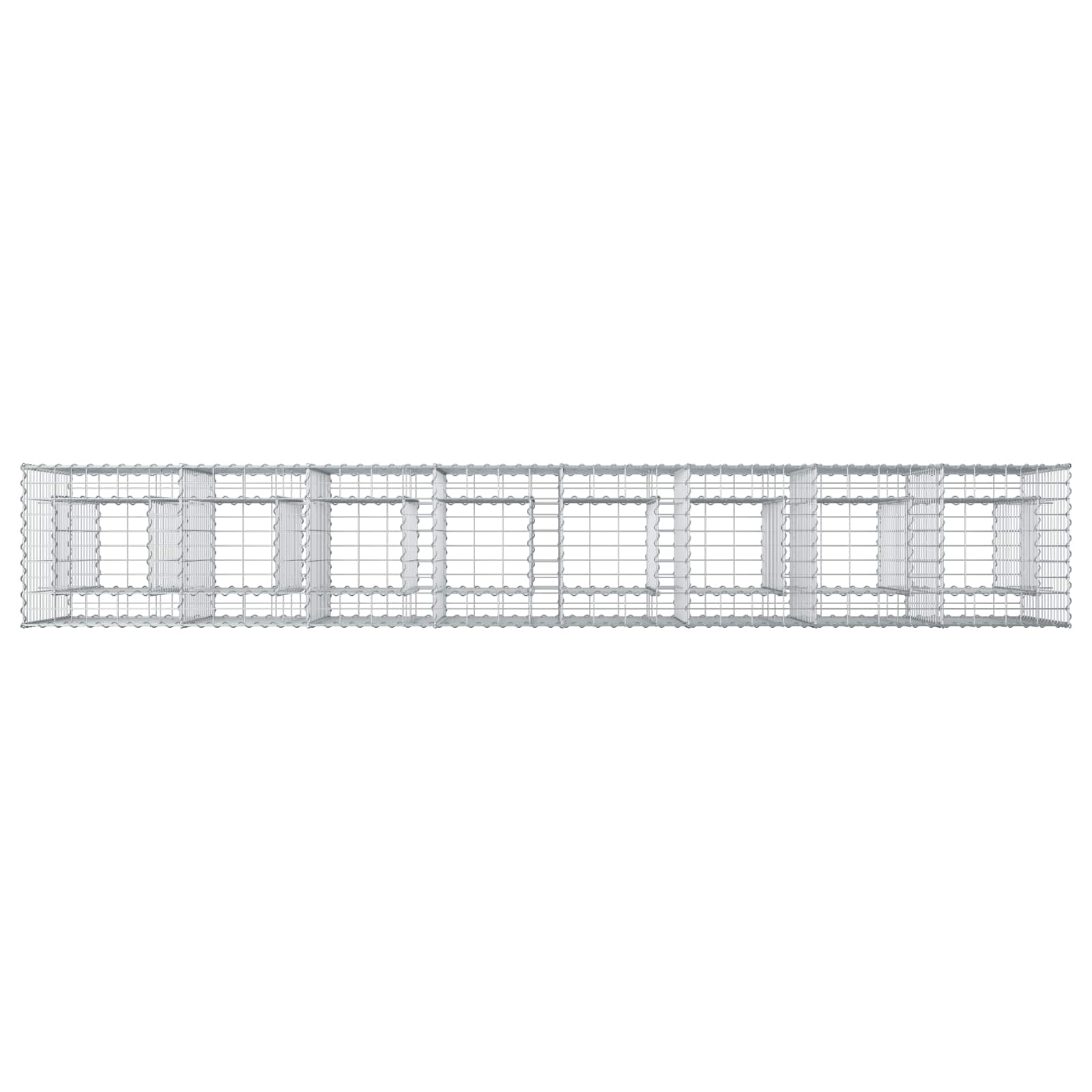 Gabionski uzdignuti krevet 2 pcs Srebrno 330 x 50 x 80 cm