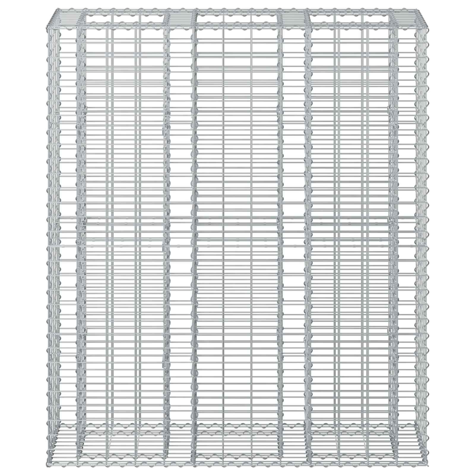 Gabionski uzdignuti krevet 2 pcs Srebrno 130 x 50 x 150 cm