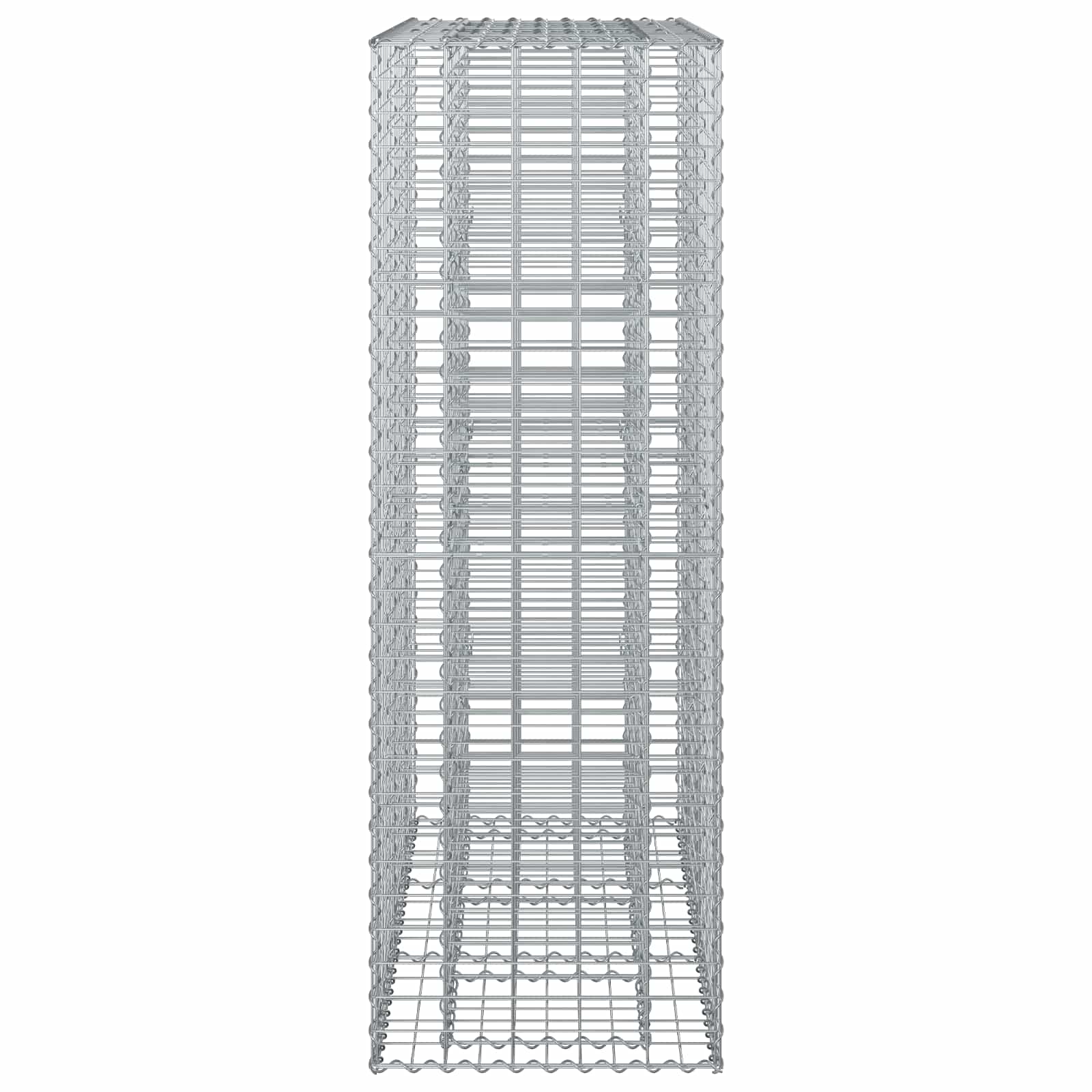 Gabionski uzdignuti krevet 2 pcs Srebrno 130 x 50 x 150 cm