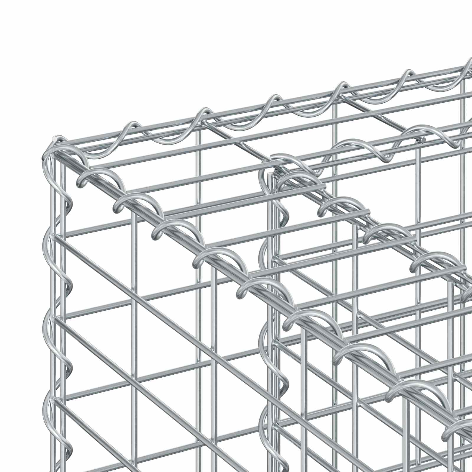 Gabionski uzdignuti krevet 2 pcs Srebrno 170 x 50 x 150 cm