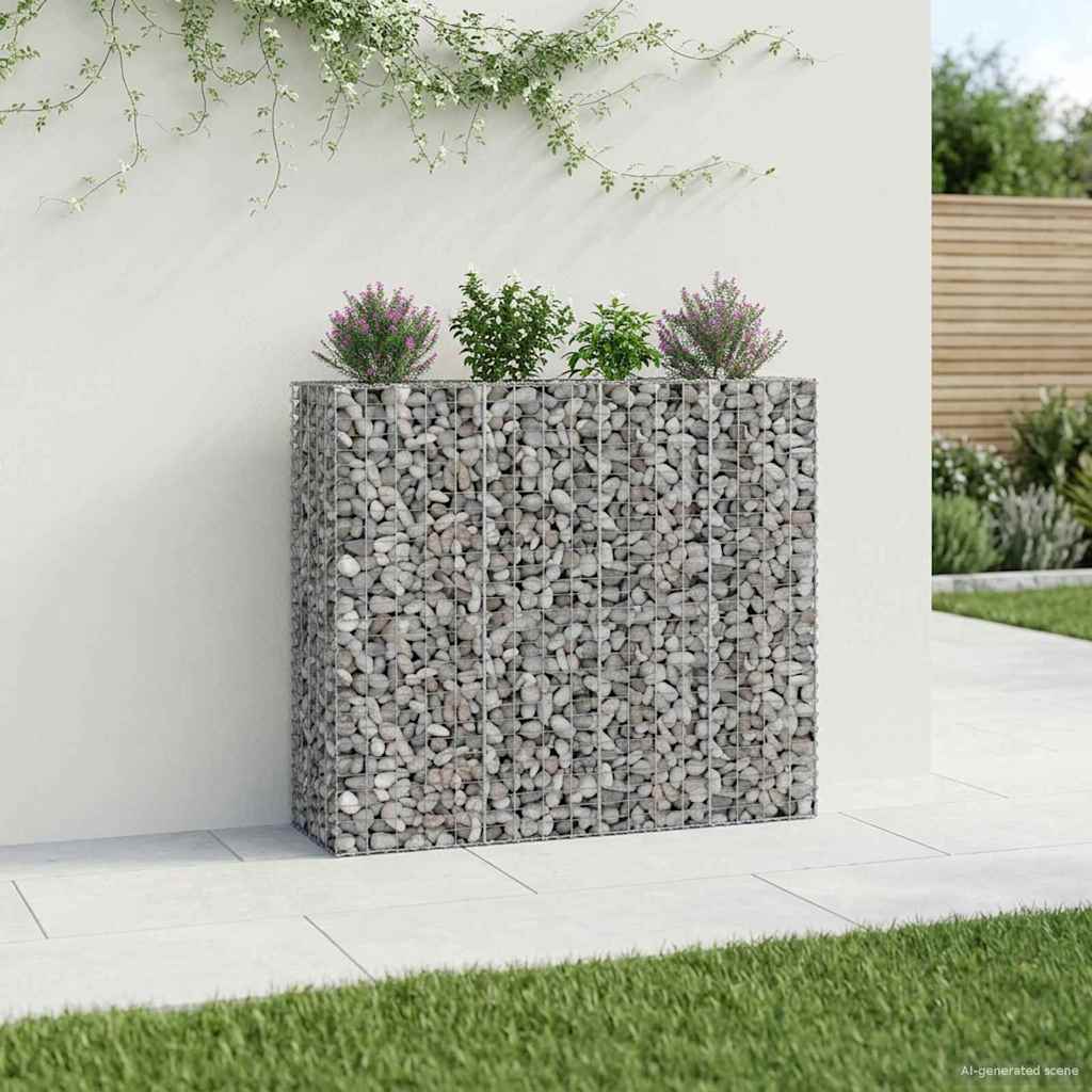 Gabionski uzdignuti krevet 2 pcs Srebrno 170 x 50 x 150 cm