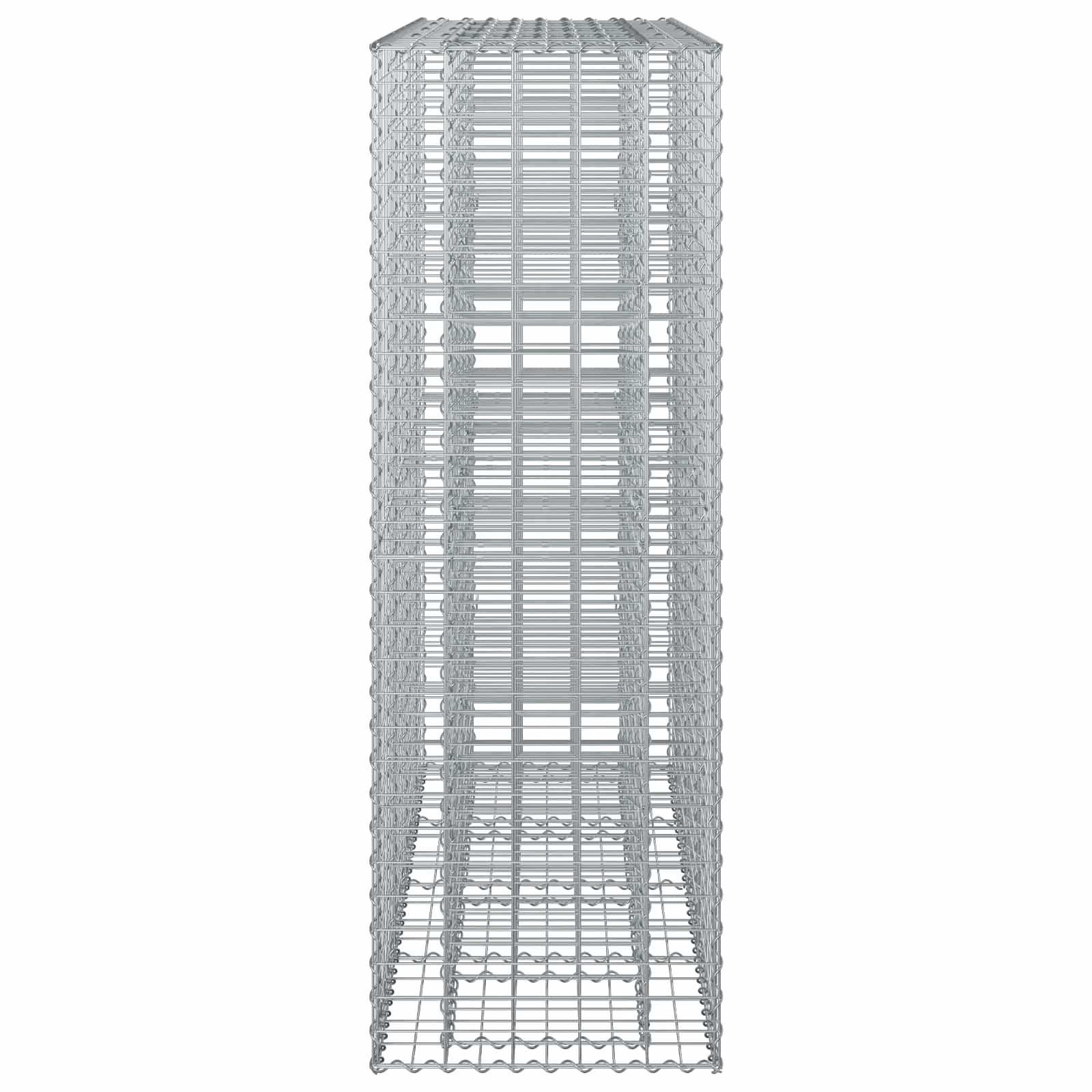 Gabionski uzdignuti krevet 2 pcs Srebrno 170 x 50 x 150 cm