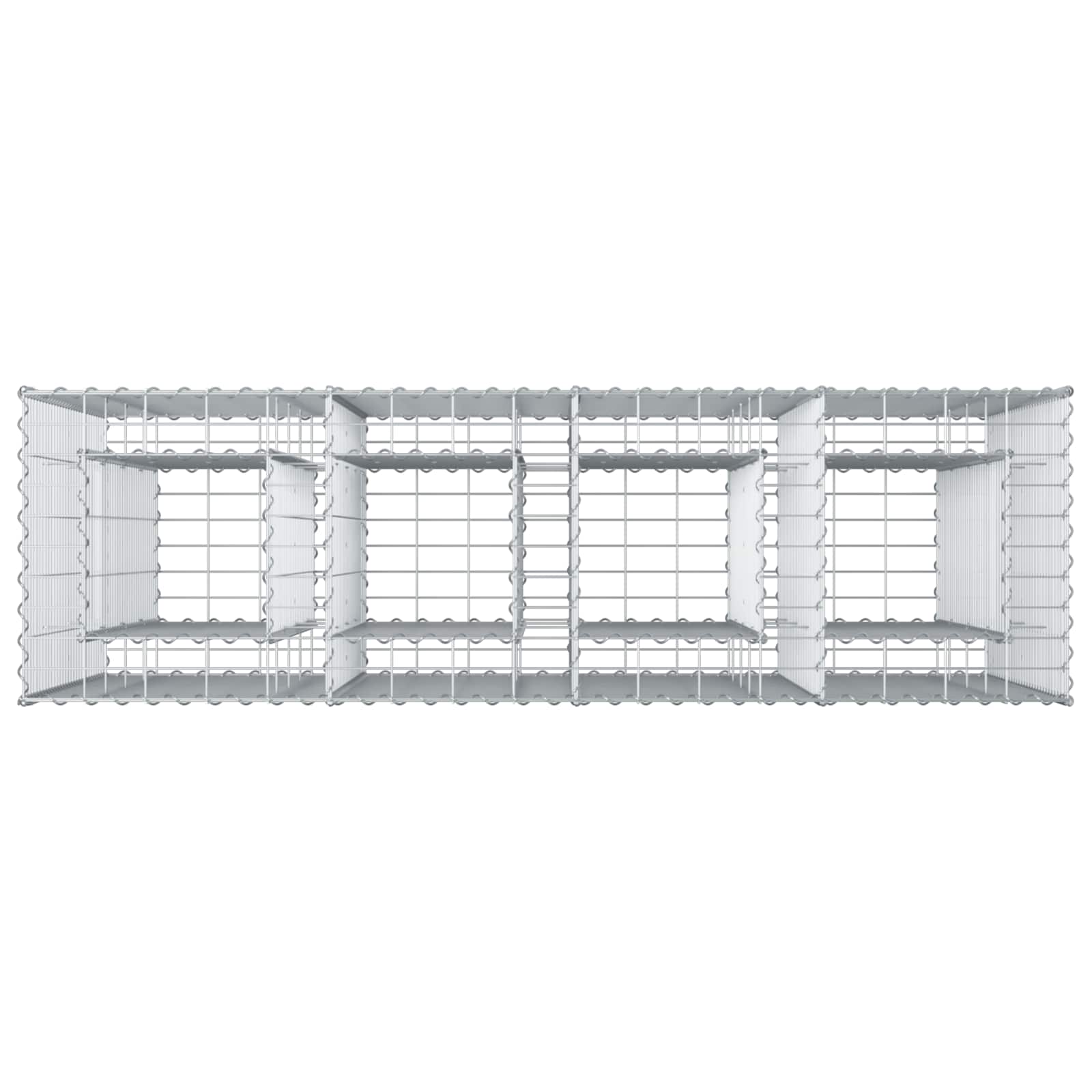Gabionski uzdignuti krevet 2 pcs Srebrno 170 x 50 x 150 cm