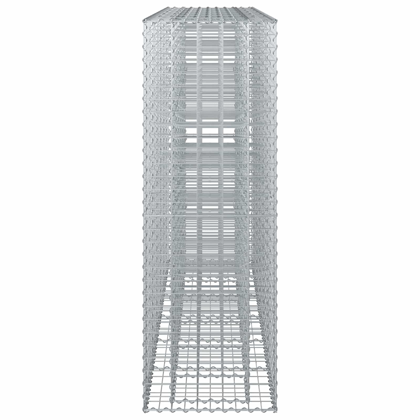 Gabionski uzdignuti krevet 3 pcs Srebrno 250 x 50 x 150 cm
