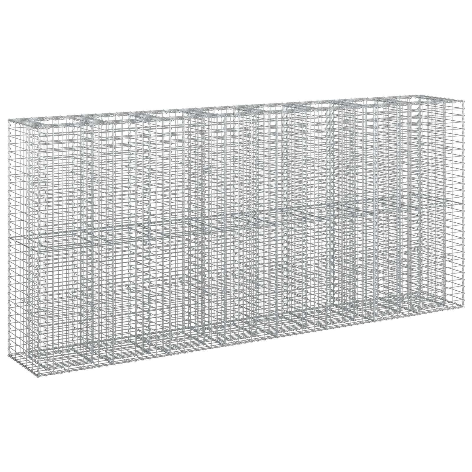 Gabionski uzdignuti krevet 4 pcs Srebrno 330 x 50 x 150 cm