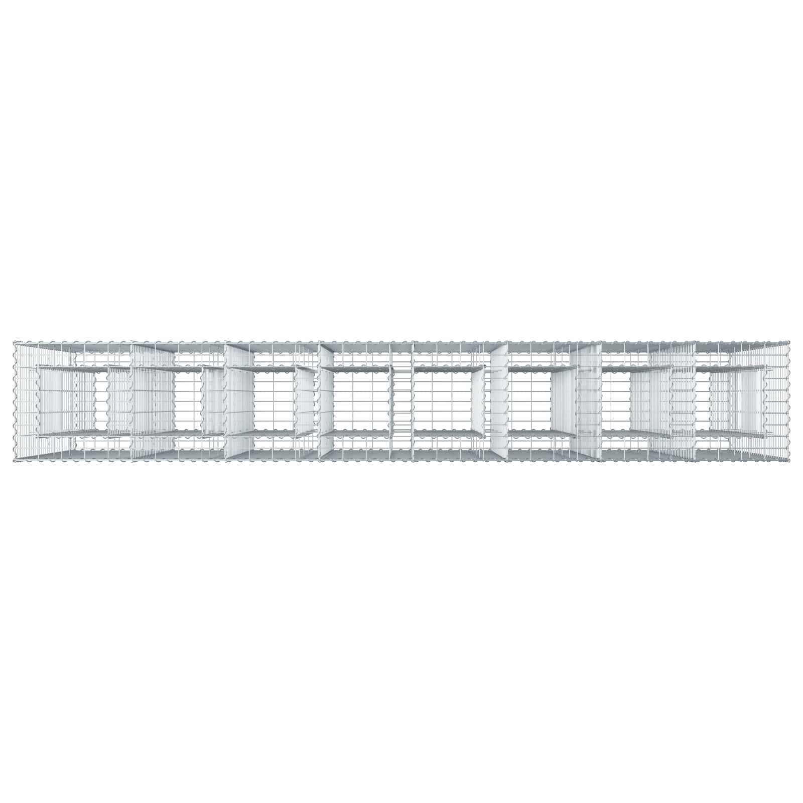 Gabionski uzdignuti krevet 4 pcs Srebrno 330 x 50 x 150 cm