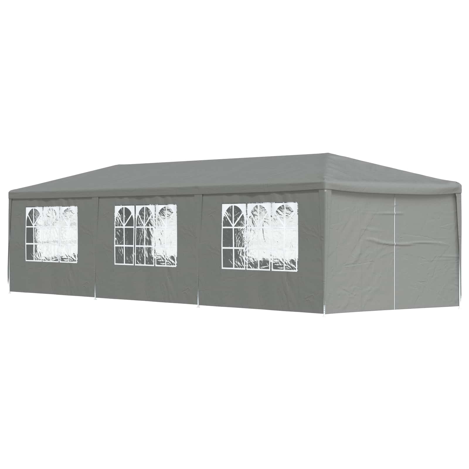 Šator za zabave 900 x 300 x 255 cm Svjetlosiva PE i čelik