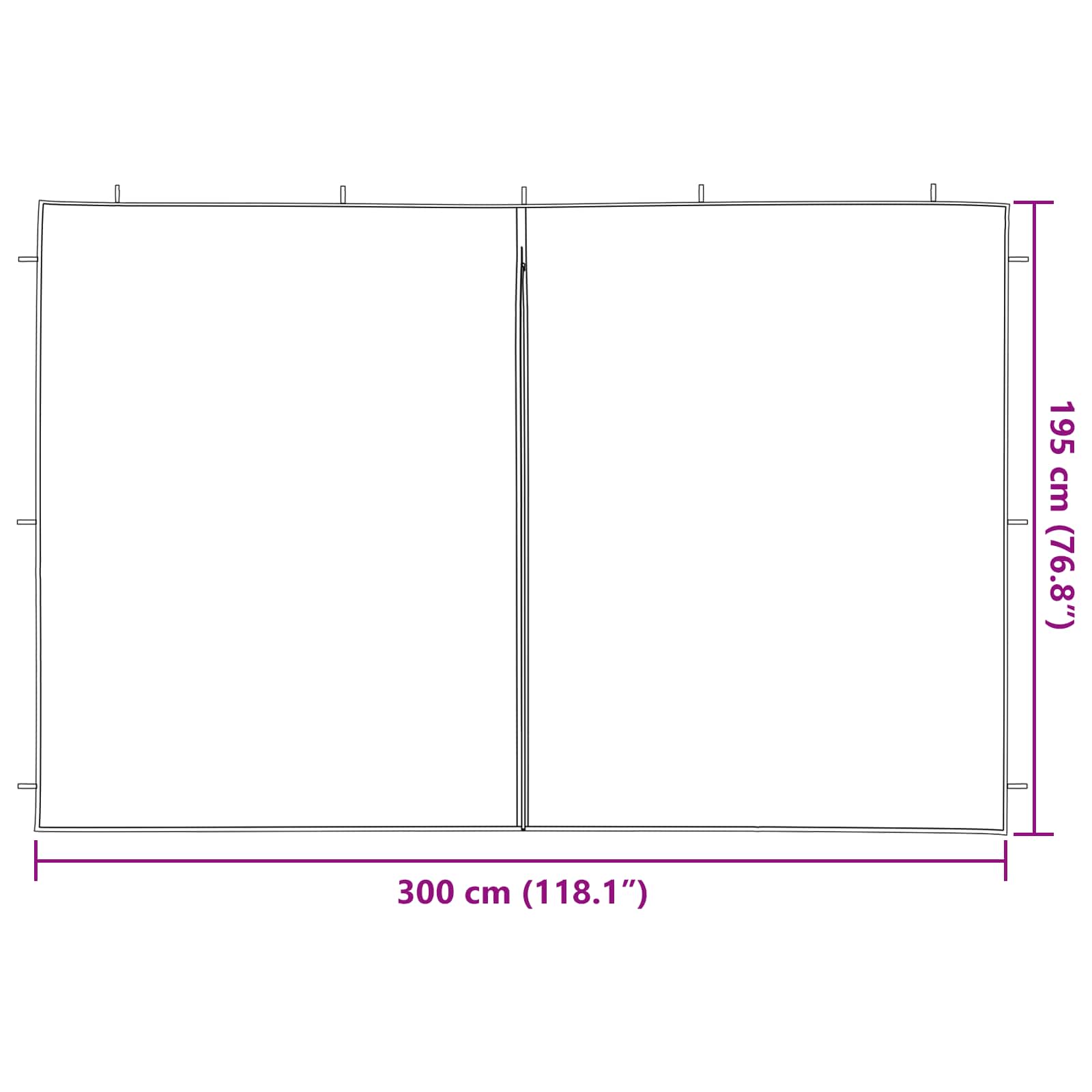 Zid šatora za zabavu 2 pcs Crvena 300 x 195 cm PE i čelik