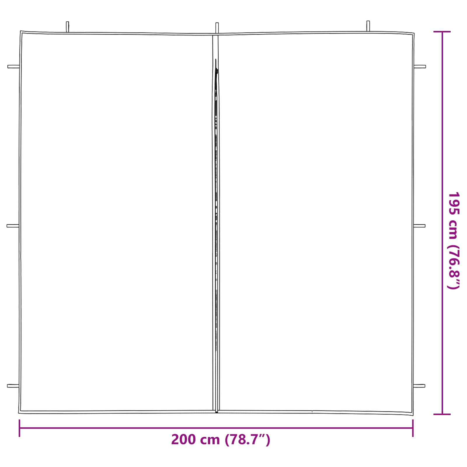 Zid šatora za zabavu 2 pcs Zelena 200 x 195 cm PE i čelik