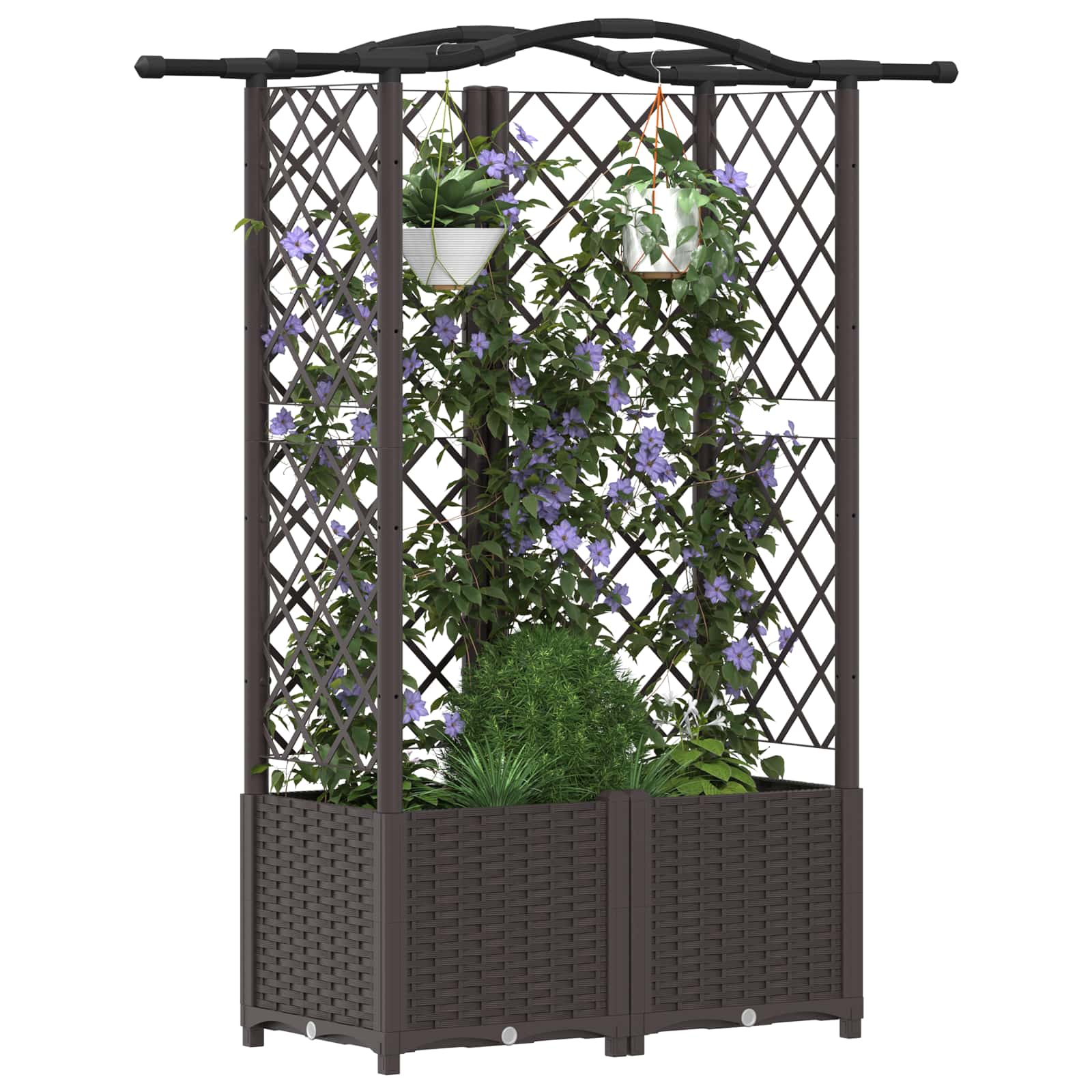 Povišeni krevet s mrežom i krovom Smeđa 122 x 40 x 141 cm PP