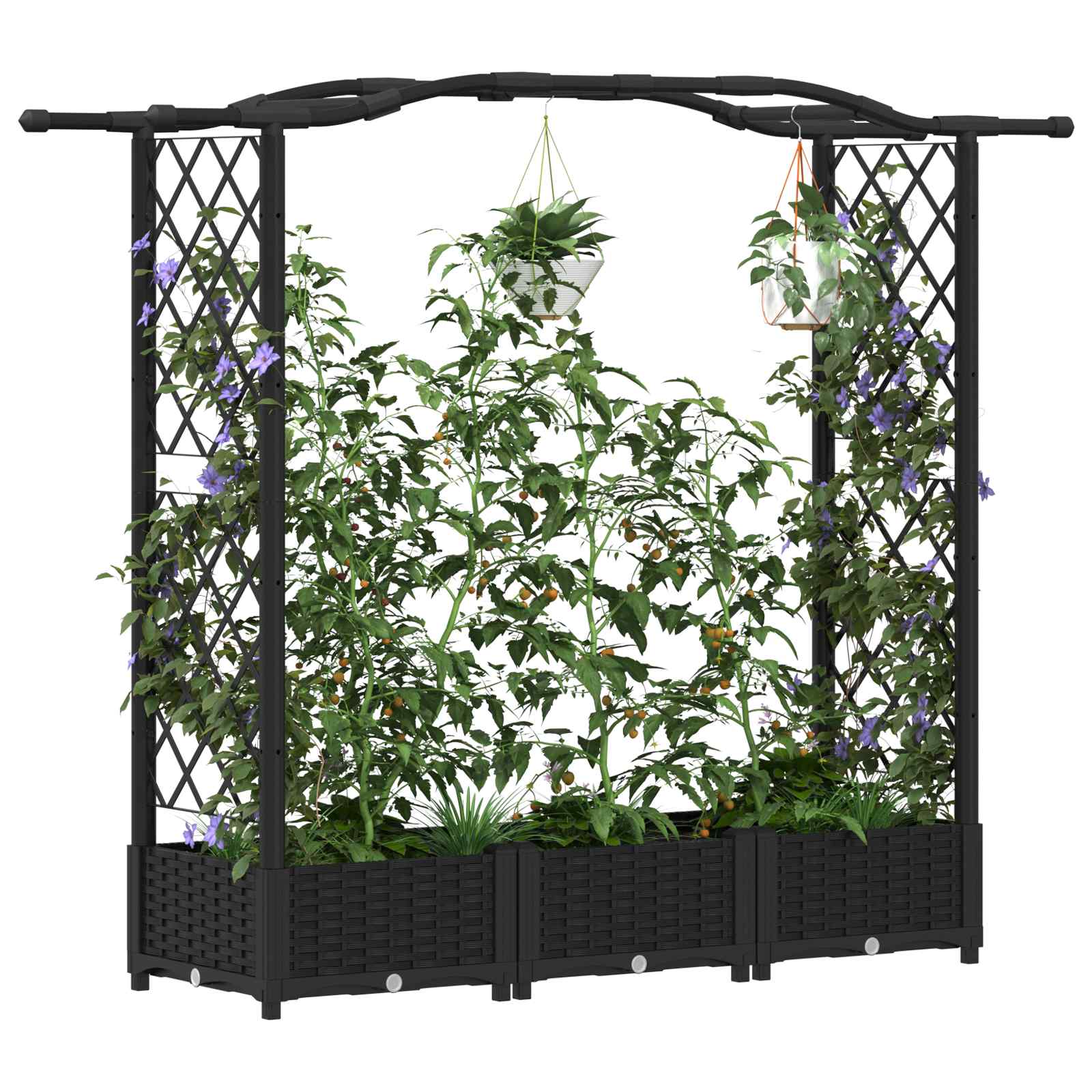 Povišeni krevet s mrežom i krovom Crna 169 x 40 x 125 cm PP