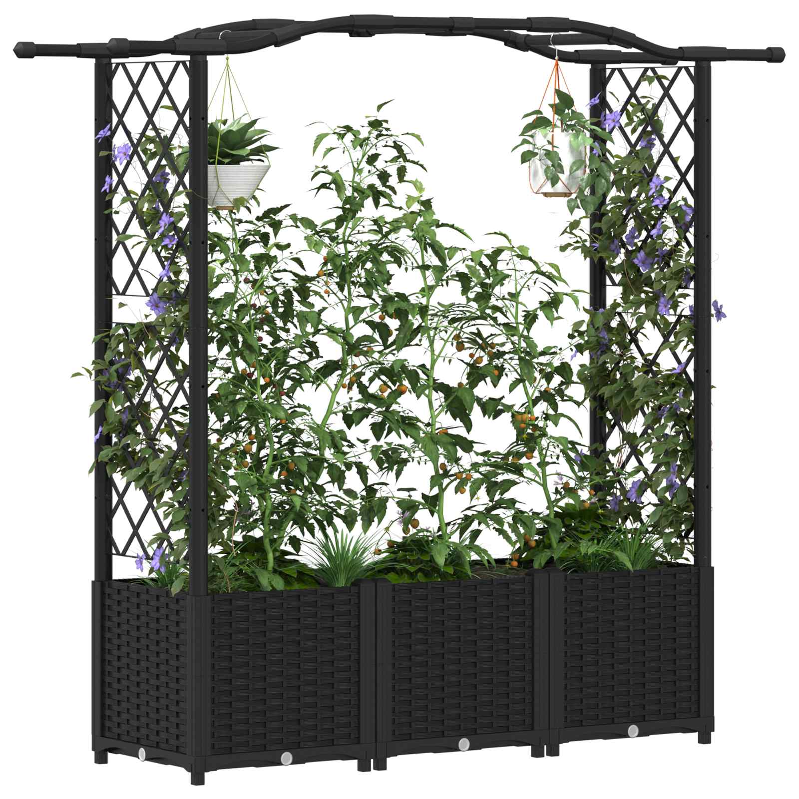 Povišeni krevet s mrežom i krovom Crna 164 x 40 x 142 cm PP