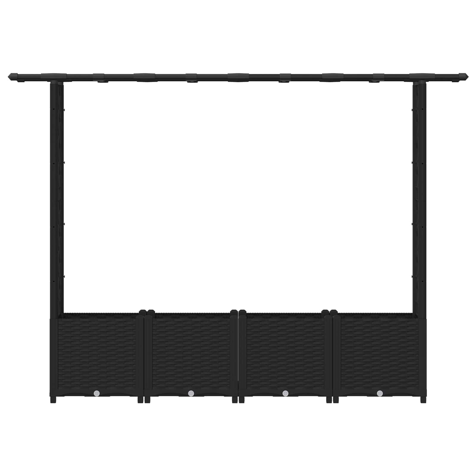 Povišeni krevet s mrežom i krovom Crna 203 x 40 x 138 cm PP