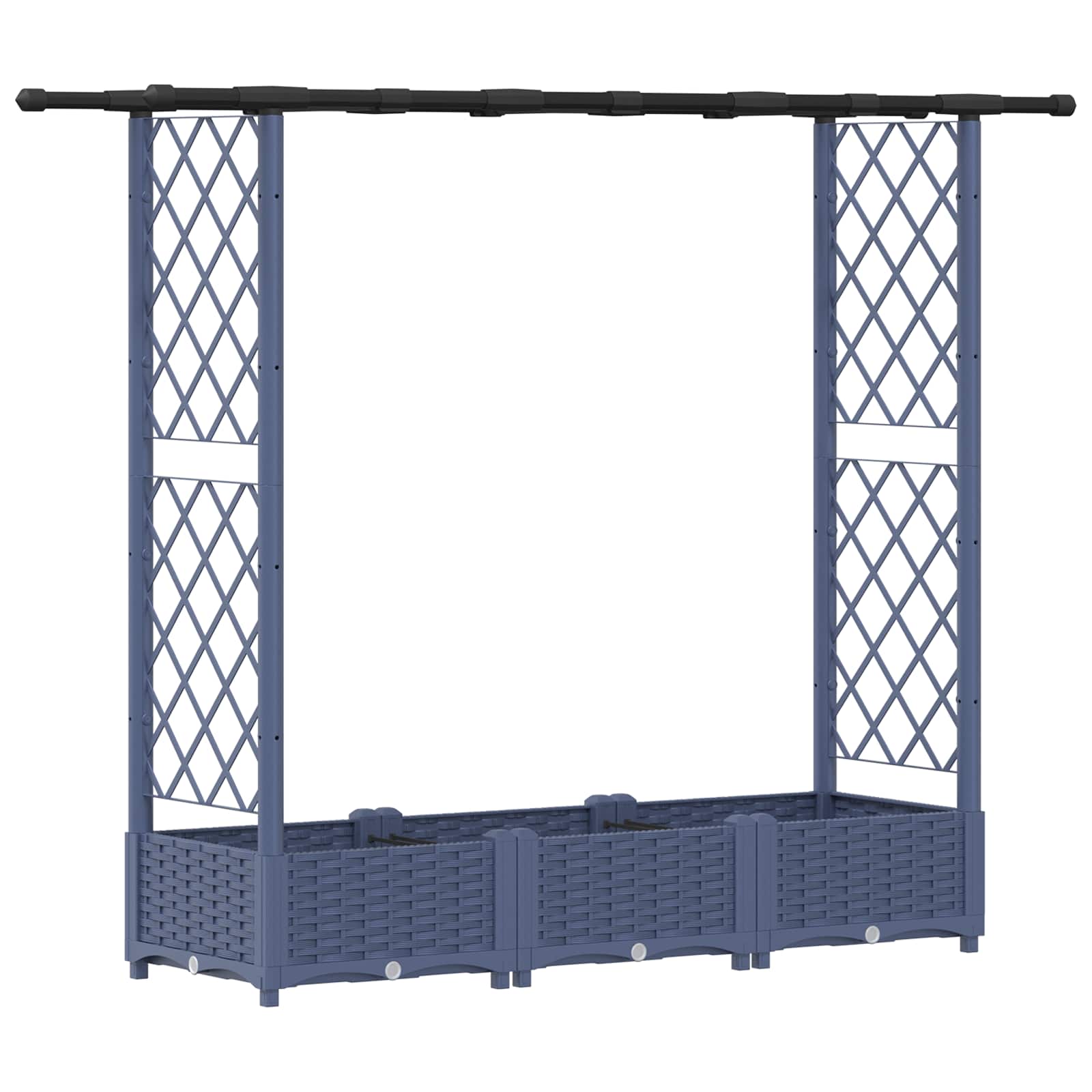 Povišeni krevet s mrežom i krovom Siva 164 x 40 x 121 cm PP