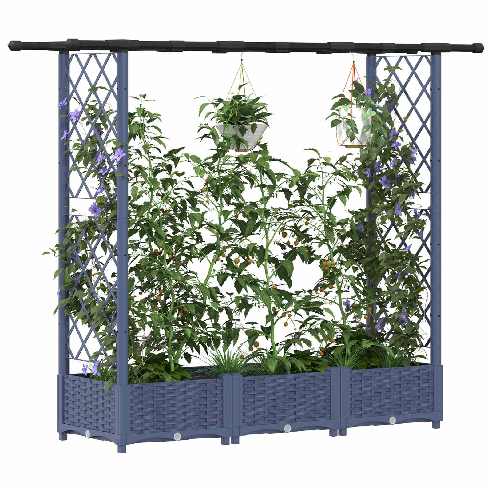 Povišeni krevet s mrežom i krovom Siva 164 x 40 x 121 cm PP