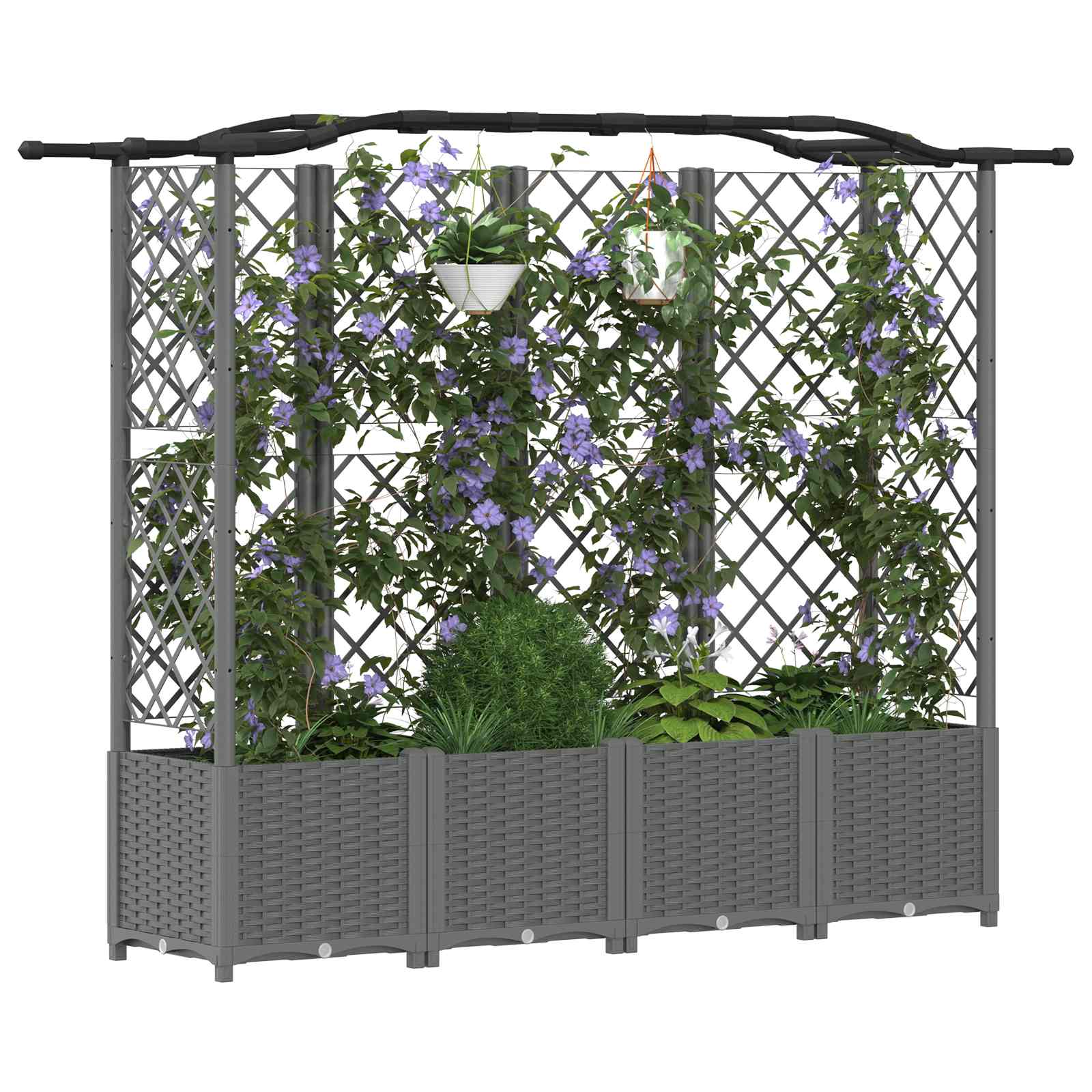 Povišeni krevet s mrežom i krovom Svjetlosiva 204 x 40 x 138 cm
