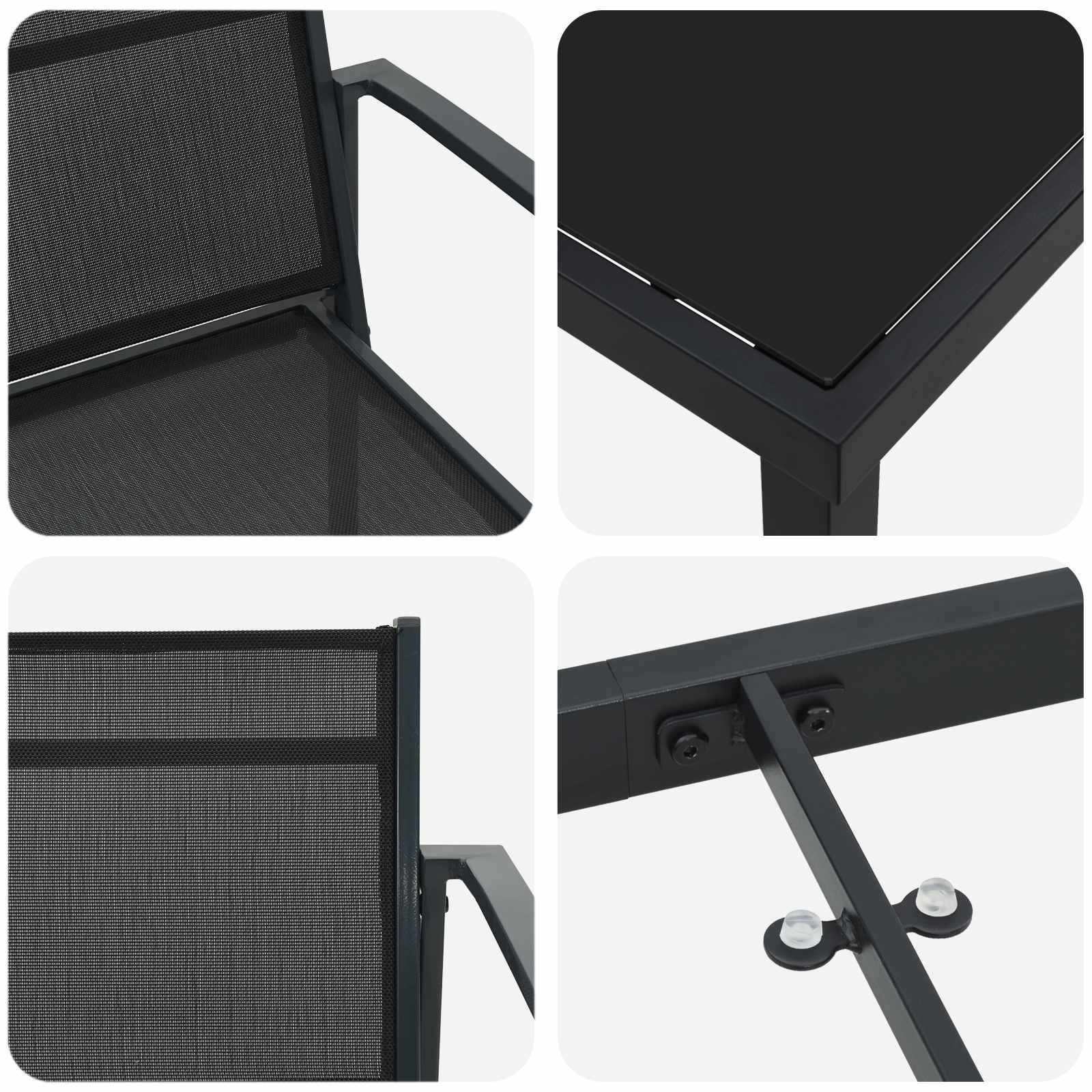Set vanjskog namještaja 5 pcs Crna i antracit 80 x 80 x 73 cm