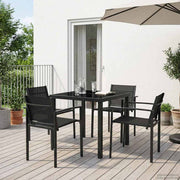 Set vanjskog namještaja 5 pcs Crna i antracit 80 x 80 x 73 cm