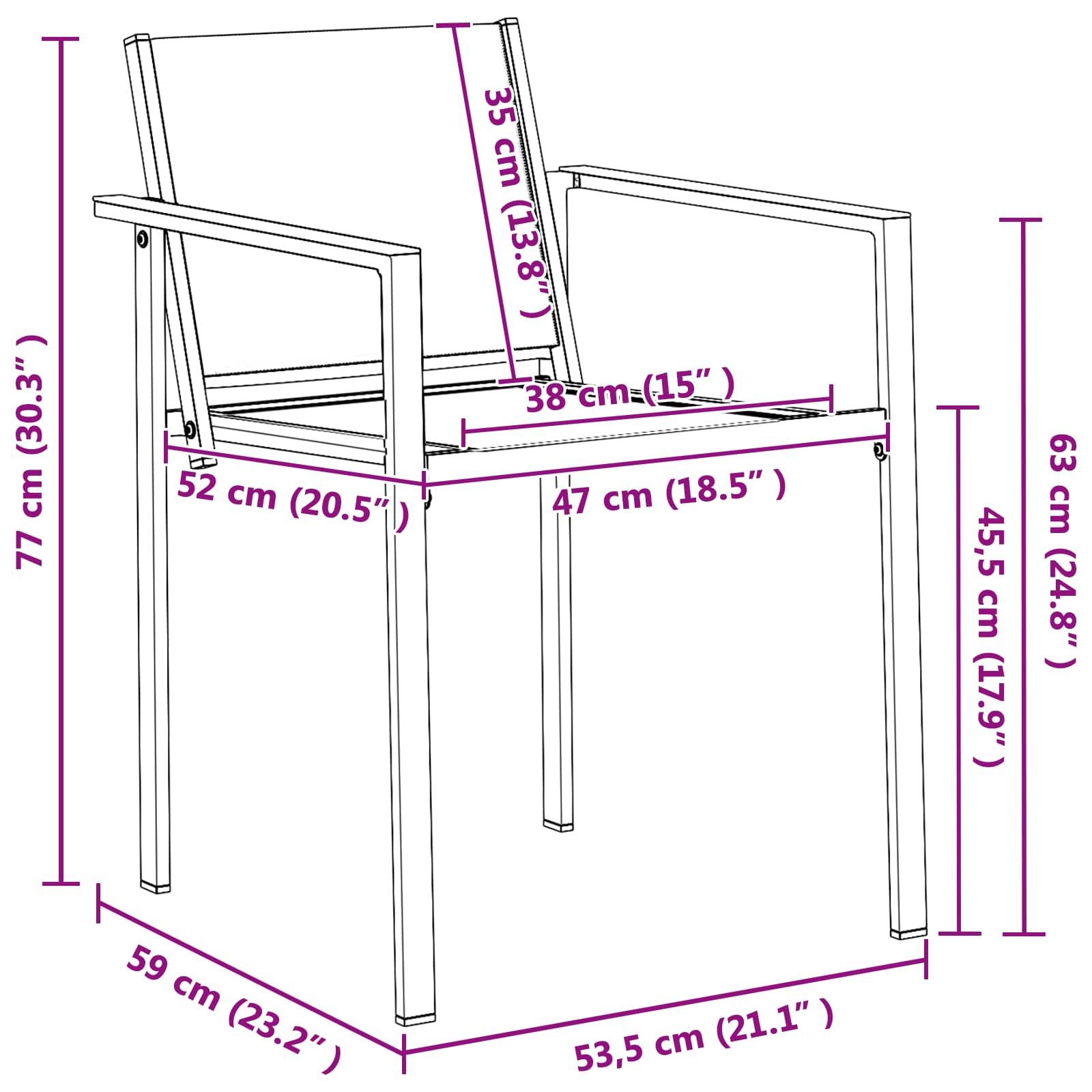 Set vanjskog namještaja 9 pcs Crna i antracit Tekstilen
